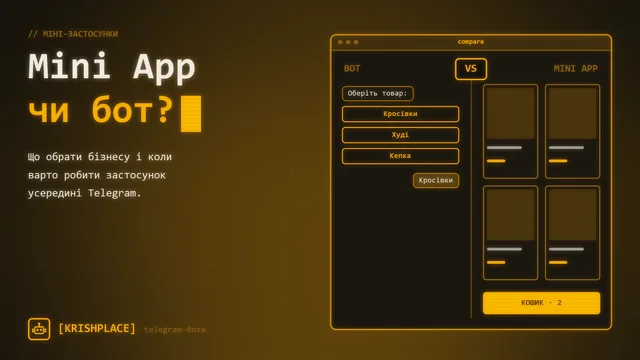 Mini App чи бот: що обрати бізнесу в Telegram